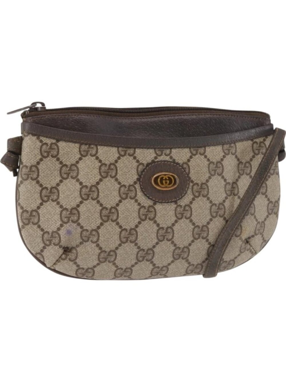 GUCCI GG Supreme Shoulder Bag PVC Beige Gold 904 02 020